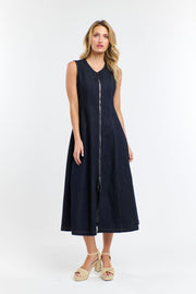Olsen Denim Zip Dress Indigo