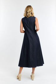 Olsen Denim Zip Dress Indigo
