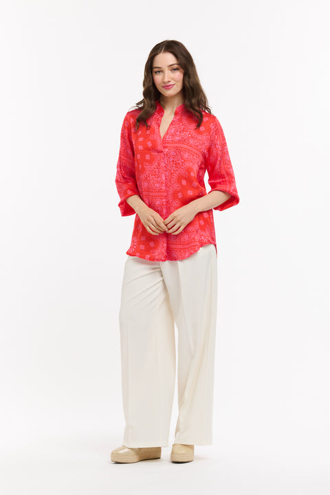 Paisley Print Blouse Cherry