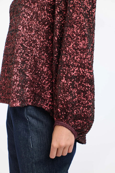 Paloma Sequins Top Sangria