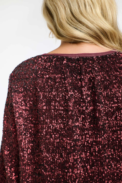 Paloma Sequins Top Sangria