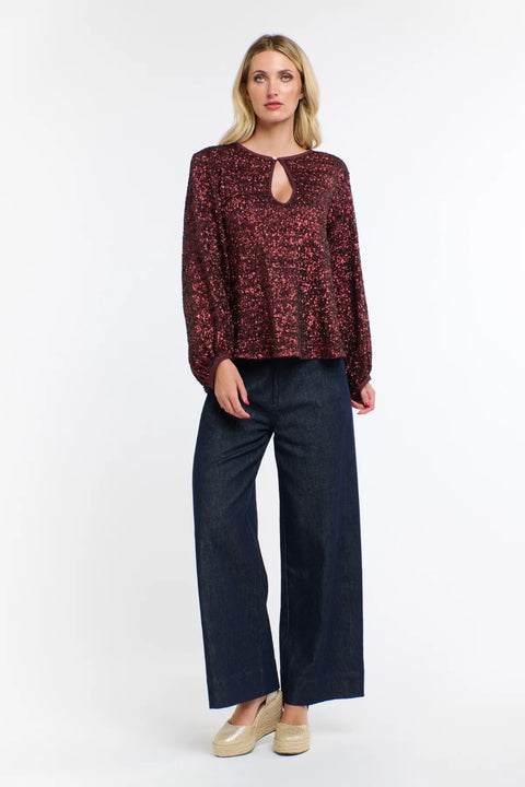 Paloma Sequins Top Sangria
