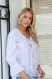 Tassle Prarie Top - White