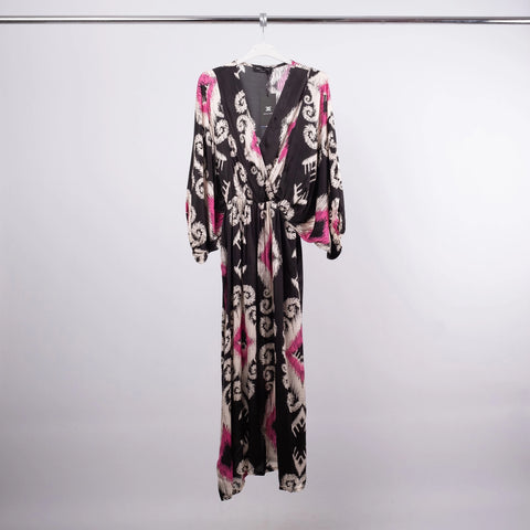 Batik Boho Dress Black/Pink