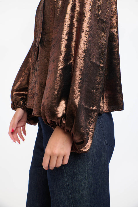 Pussy Bow Top Copper