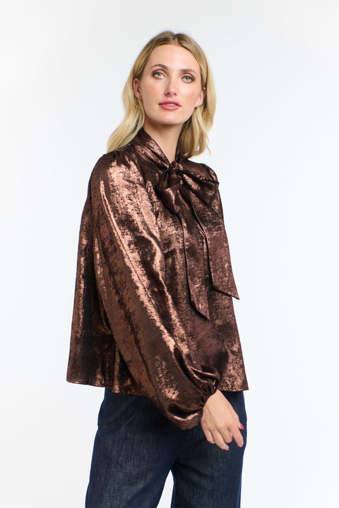 Pussy Bow Top Copper