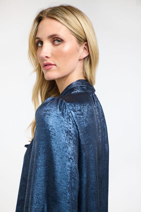 Pussy Bow Top Midnight