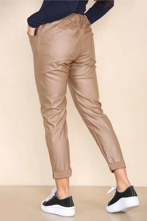 Wax Joggers Camel