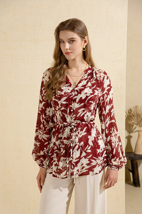 Ramy Blouse Red Dahlia