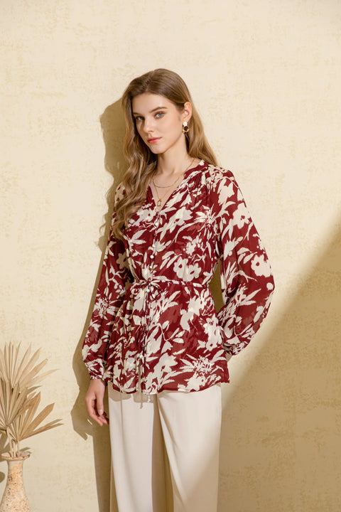 Ramy Blouse Red Dahlia