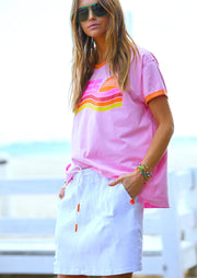 Retro Denim Skirt White