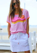 Retro Denim Skirt White