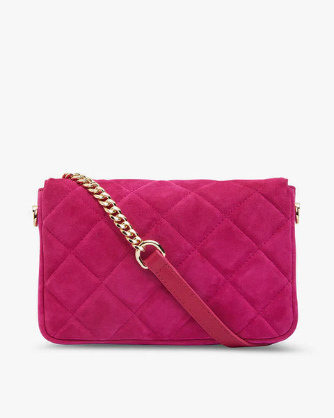 Sarah Crossbody Bag - Hot Pink Suede