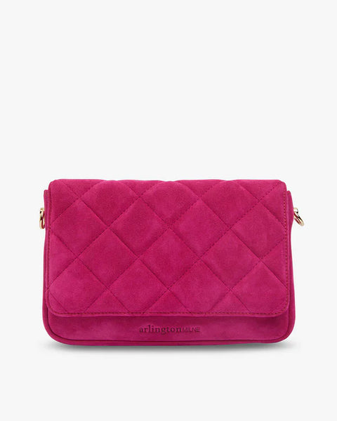 Sarah Crossbody Bag - Hot Pink Suede