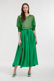Satin Skirt Emerald