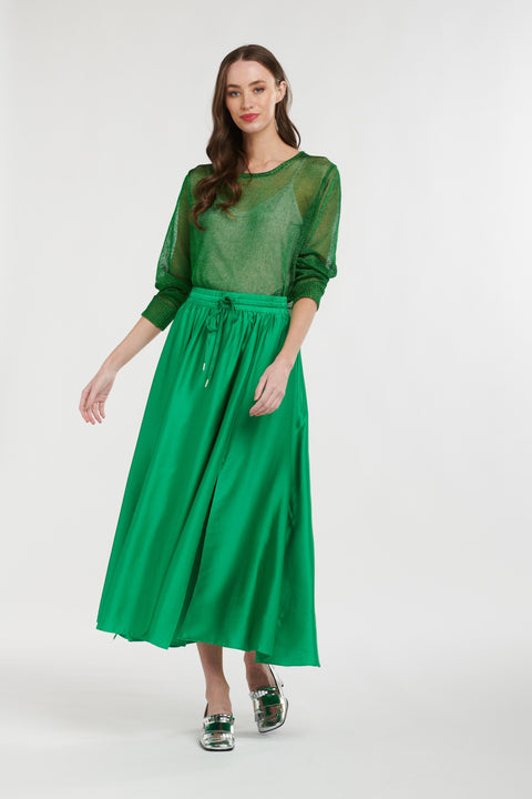 Satin Skirt Emerald