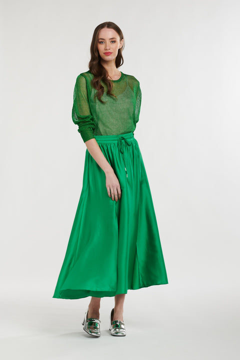 Satin Skirt Emerald