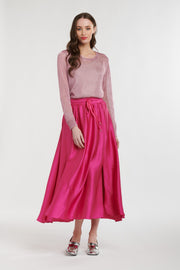 Satin Skirt Hot Pink