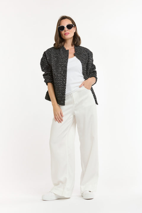 Sequin Bomber Jacket Ink