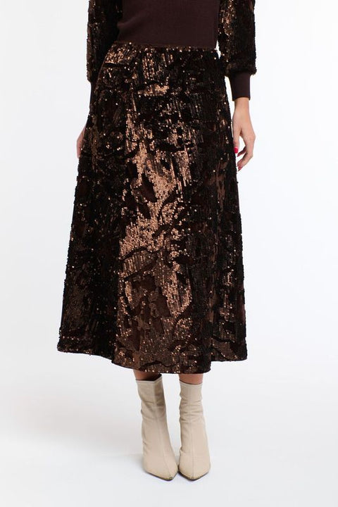 Sequins Skirt Copper