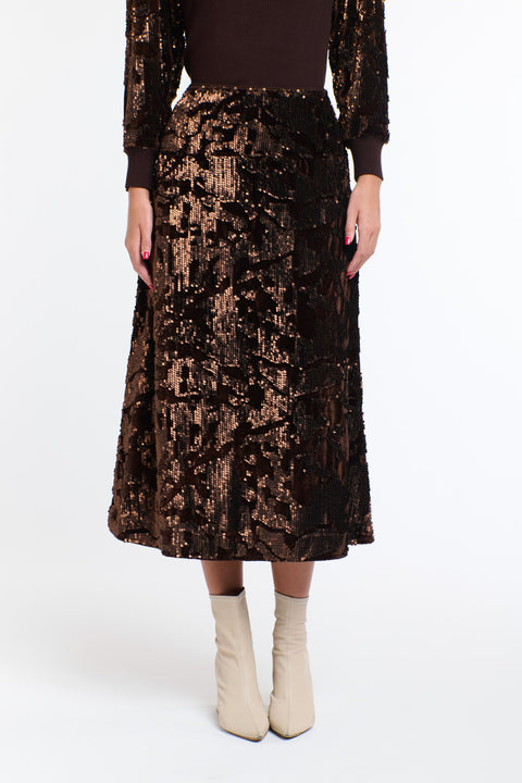 Sequins Skirt Copper