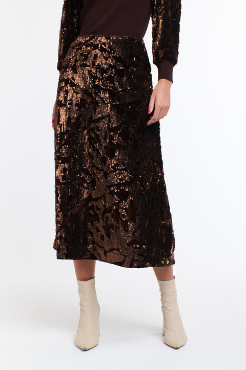 Sequins Skirt Copper