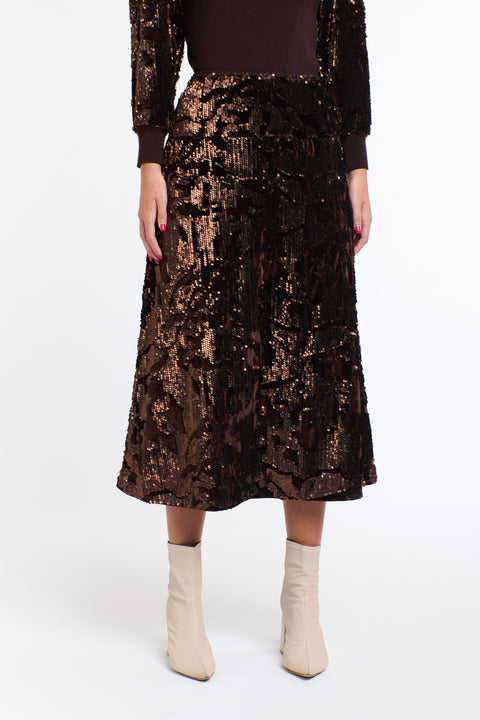 Sequins Skirt Copper