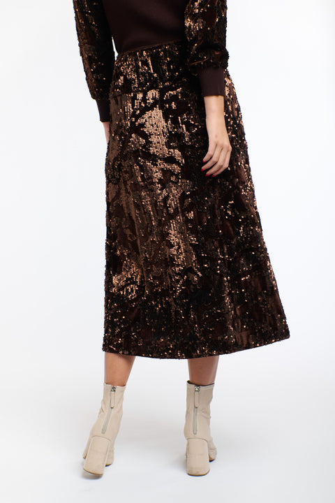 Sequins Skirt Copper