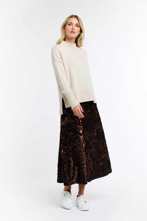 Sequins Skirt Copper