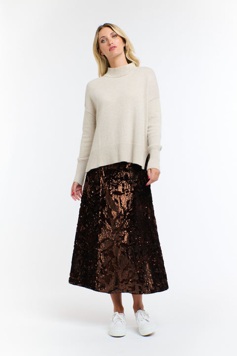 Sequins Skirt Copper