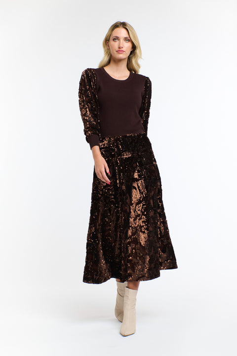 Sequins Skirt Copper