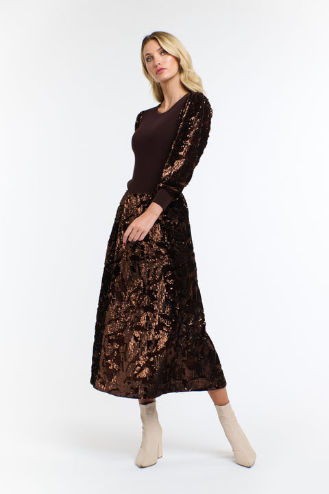 Sequins Skirt Copper