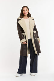 Shearling Faux Coat Chocolate