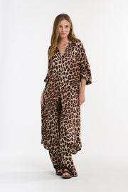 The Hills Button Through Dress Leopard Print