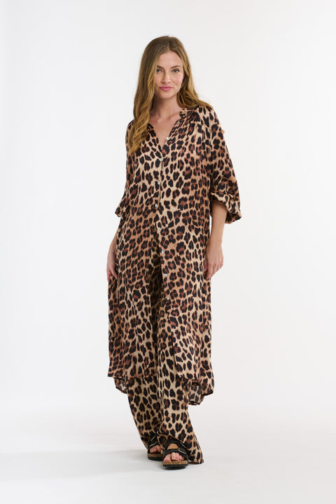 The Hills Button Through Dress Leopard Print