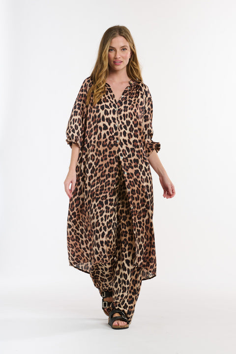 The Hills Button Through Dress Leopard Print