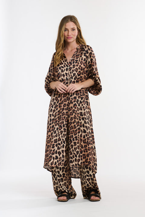 The Hills Button Through Dress Leopard Print