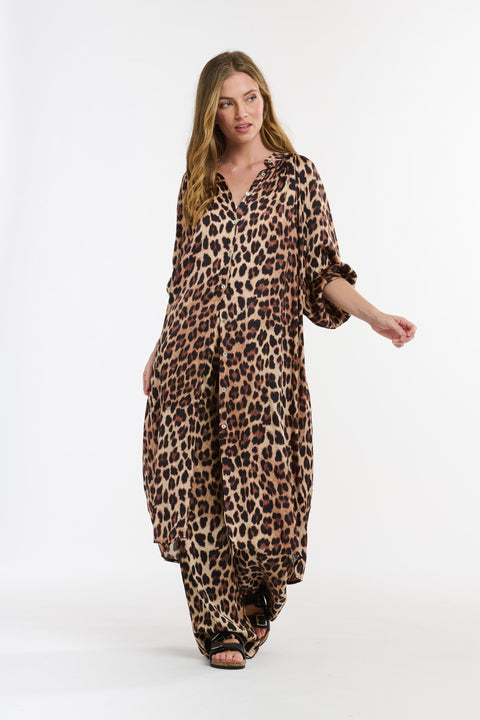 The Hills Button Through Dress Leopard Print