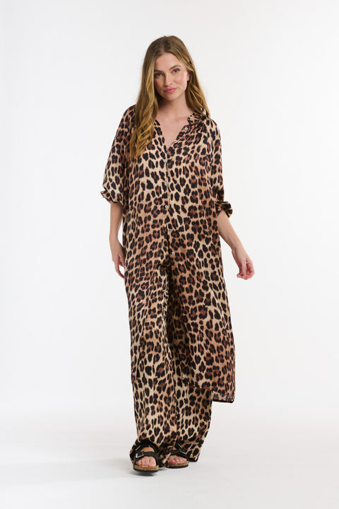The Hills Button Through Dress Leopard Print