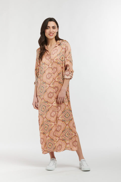 Tuscany Dress Jardin Print Gold