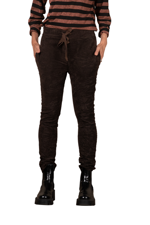 Velvet Babycord Joggers Chocolate