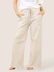 Wide Leg Joggers Beige