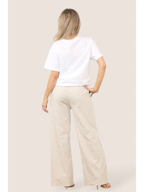Wide Leg Joggers Beige
