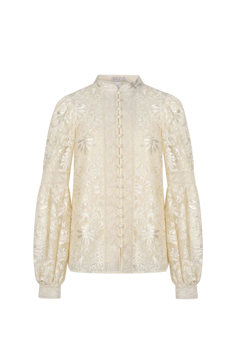 Yvette Lace Blouse Champagne