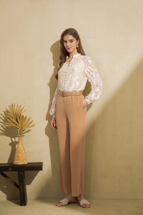 Yvette Lace Blouse Champagne