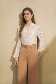 Yvette Lace Blouse Champagne