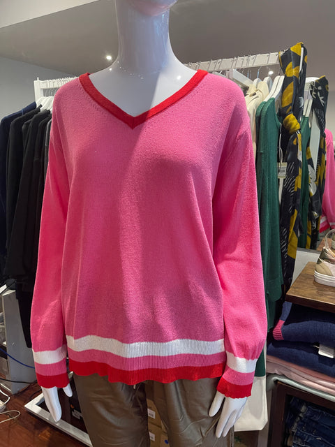 College Knit Hot PInk/Red