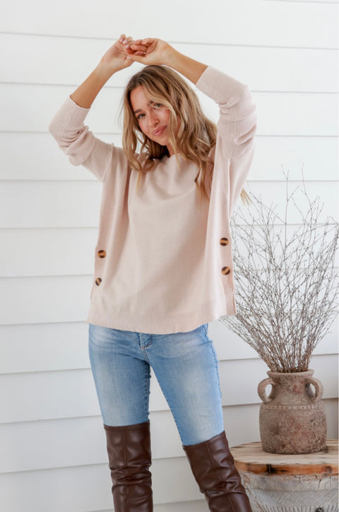 Button Knit Cream