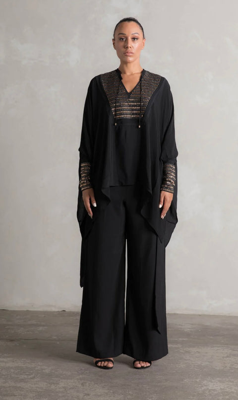 Chiara Embellished Kaftan Black
