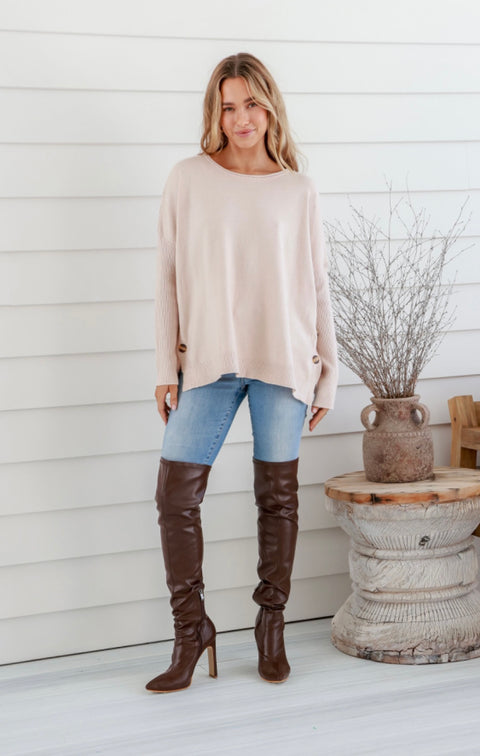 Button Knit Cream